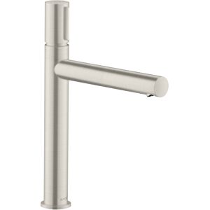 Hansgrohe Axor Uno mitigeur lavabo 45013800 projection 198mm, garniture de vidange déverrouillable, aspect acier inoxydable - Publicité