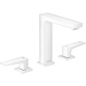 Metropol hansgrohe 3 trous 32515700 saillie 152 mm, bonde push-open, blanc mat - Publicité