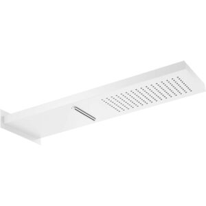 Douche de tête Herzbach Deep White 23.661600.2.07 539 x 165 mm, pour montage mural, blanc mat