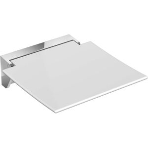 Hewi 350 siege rabattable 950.51.2059098 Inox chrome, siege blanc signal, 350x373x107mm