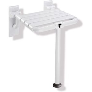 Hewi 801 siege rabattable 801.51.203S74 345 x 408 mm, vert pomme, avec support au sol, tampon marron