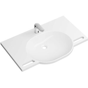 Hewi set de lavabo en fonte minérale 950.19.018 85x55cm, blanc , avec électronique mitigeur lavabo AQ1.12S20040 - Publicité