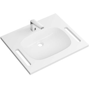 Hewi M40 set de lavabo en fonte minérale 950.19.034 65x55cm, blanc , avec électronique mitigeur lavabo AQ1.12S21040 - Publicité