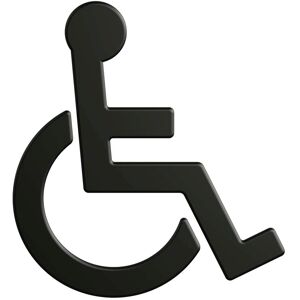 Hewi 801 symbole fauteuil roulant 801.91B03090 135x150x3mm, autocollant, mat, noir profond
