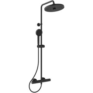 Ideal Standard T25 système de douche A7210XG avec thermostat de douche, avec douchette à main 2 fonctions et douche de tête 2 fonctions, noir soie - Publicité