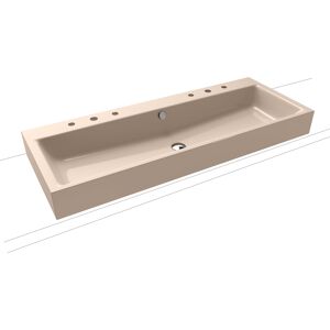 Kaldewei Puro lavabo 907006053030 120x46x12cm, avec trop - plein, trous taraudés 2x3, Bahama effet perlant beige