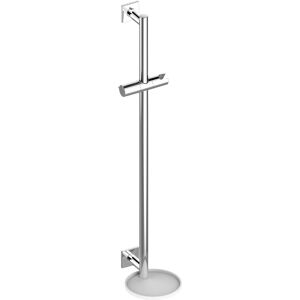 barre de douche Keuco Inox / blanc , barre murale 855mm, carre Rosetten