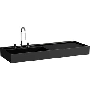 LAUFEN Kartell lavabo 8133320201121, 120x46cm, noir, étagère à droite, sans robinet, céramique saphir - Publicité