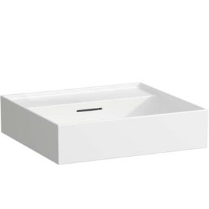 LAUFEN Kartell lavabo H8103324001041, 50x46cm, blanc LLC, avec chevauchement, sans trou pour robinet, ceramique saphir