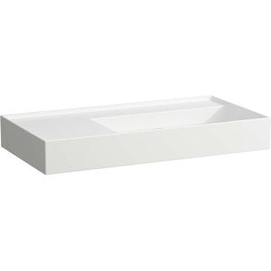 LAUFEN Kartell vasque 8103390001121, 90x46cm, blanc , étagère à gauche, sans trou pour robinet, céramique saphir - Publicité