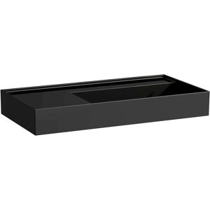 LAUFEN Kartell lavabo 8103390201121, 90x46cm noir, etagere a gauche, sans robinet, ceramique saphir