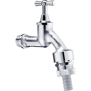 valve de sortie Schell avec poignee a bascule 034170399 avec Clapet anti-retour , aerateur de tuyau, chrome mat