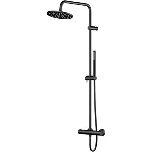 Series 390 Sensual Rain ensemble de douche 3902721S avec mitigeur thermostatique, douche à effet pluie, douchette à main, noir mat