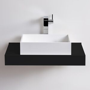 Thalassor Vasque à poser rectangulaire Solid Surface SQUARE 50x30 cm Chromée