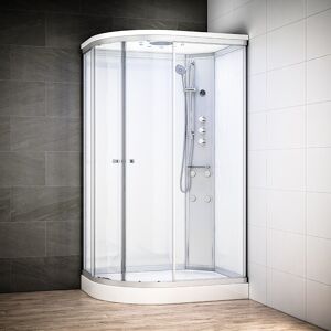 Thalassor Cabine douche hydromassage 120x90 SILVER Blanc asymétrique