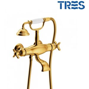 TRES Mélangeur Bain‑douche Thermostatique Or Avec Douchette À Main Tres Clasic Color - Tres 24217609or