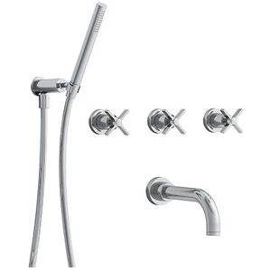 Bain/douche Encastre 2 Sorties Cross Road Complet Chrome Robinetterie Cross Road - Cristina Ondyna Cr11151