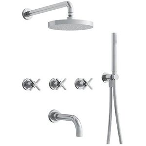 Bain/douche Encastre 3 Sorties Cross Road Complet Chrome Robinetterie Cross Road - Cristina Ondyna Cr11351