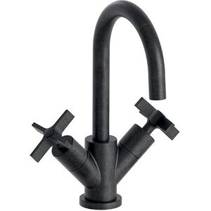 Lavabo Cross Road Melangeur Monotrou + Vidage Chrome Noir Brosse Robinetterie Cross Road - Cristina Ondyna Cr22675