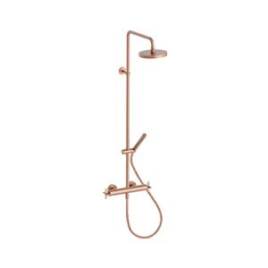 Colonne De Douche Cross Road Thermostatique Complete Or Rose Brosse Robinetterie Cross Road - Cristina Ondyna Cr48634p