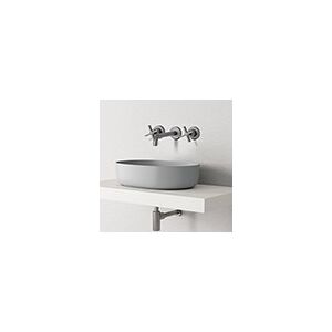 Lavabo Cross Road 3 Trous + Vidage Sans Mecanisme Metal Brosse Robinetterie Cross Road - Cristina Ondyna Cr24377