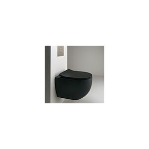 Bloc Wc Mini Ciotola Suspendu Avec Abattant Sc No Rim Black Mat Robinetterie Wc - Cristina Ondyna Wci329113