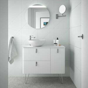 Meuble De Salle De Bain Blanc Mat Droit 1200 Uniiq - Salgar 24626