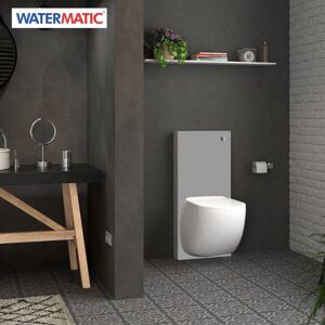 Cuvette Suspendue Avec Broyeur Integre, Chassis Et Habillage Gris Beton - Watermatic W40sp Silence Box