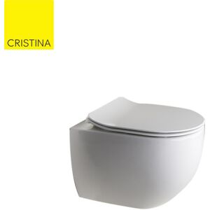 Bloc Wc Mini Suspendu Avec Abattant Ciotola White Mat - Cristina Ondyna Wci329124