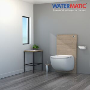 Cuvette Suspendue Avec Broyeur Integre Chene Naturel - Watermatic W40 Silence