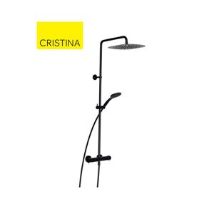 Colonne De Douche Thermostatique Chrome Noir Brosse Foil - Cristina Ondyna Fl48675