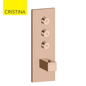 Facade Thermo Twist Thermostatique 3 Sorties Or Rose Quadri - Cristina Ondyna Xq61346p