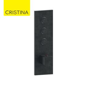 Facade Thermo Twist Thermostatique 3 Sorties Chrome Noir Brosse Quadri - Cristina Ondyna Xq61375