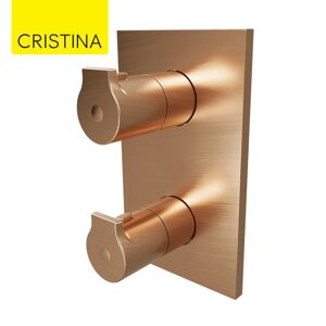 Cristina Ondyna Facade Douche Thermostatique 2 Sorties Or Rose Brossé Omega - Cristina Ondyna Og75234p