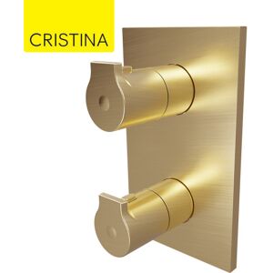 Cristina Ondyna Facade Douche Thermostatique 2 Sorties Or Brossé Omega - Cristina Ondyna Og75296p