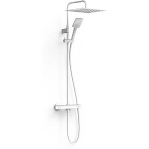 Ensemble De Robinet Thermostatique Mural À 2 Voies Pour Douche Blanc Mat - Tres 19038702bm