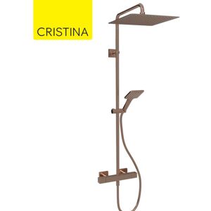 Colonne De Douche Thermostatique Or Rose Brosse Tabula - Cristina Ondyna Qd44834p