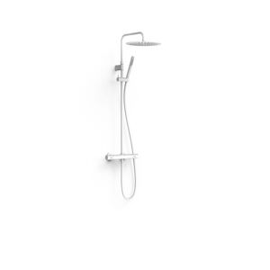 Ensemble De Robinet Thermostatique Mural A 2 Voies Pour Douche Blanc Mat Tres 19039302bm