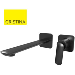 Cristina Ondyna Façade Mitigeur Lavabo Large Encastré 2 Trous Chromé Noir Brossé Foil - Cristina Ondyna Fl25975