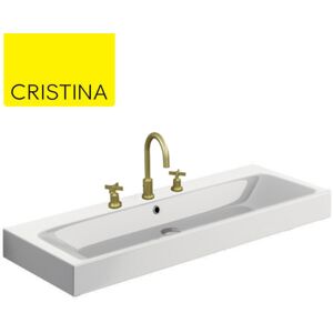 Vasque Lavabo Ceramique 3 Trous Blanc Brillant Ciotola - Cristina Ondyna Wce10003