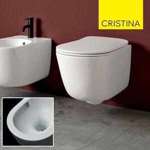 Wc Suspendu Avec Abattant Soft-Close Ceramique Blanc Brillant Eva - Cristina Ondyna Wc88001