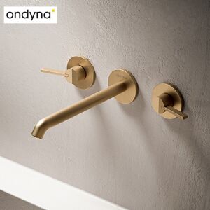 Cristina Ondyna Melangeur Lavabo Mural 3 Trou Or Rose Brosse Pvd - Cristina Ondyna Pa24234i