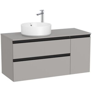 The Gap Pour Lavabo À Gauche 1100 Mm Gris Moyen Mat/poignees Noires - Roca A851505547