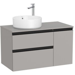 The Gap Pour Lavabo À Gauche 900 Mm Gris Moyen Mat/poignees Noires - Roca A851503547