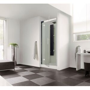 Cabine De Douche Horizon 2 Bas 90 Carre Pivotant Niche Th Perle Noire - Kinedo Ca132n12