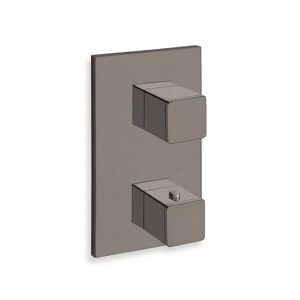 CRISTINA ONDYNA Facade Externe Quadri Laiton Thermostatique 2 Sorties Chrome Noir Br - Cristina Ondyna Xq85272