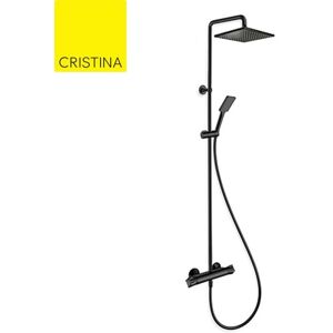 Colonne De Douche Thermostatique Theta Blackmat Carre - Cristina Ondyna Te49513