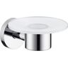 Hansgrohe 40515000 Porte-savon chromé chromé, avec coupelle en crystal