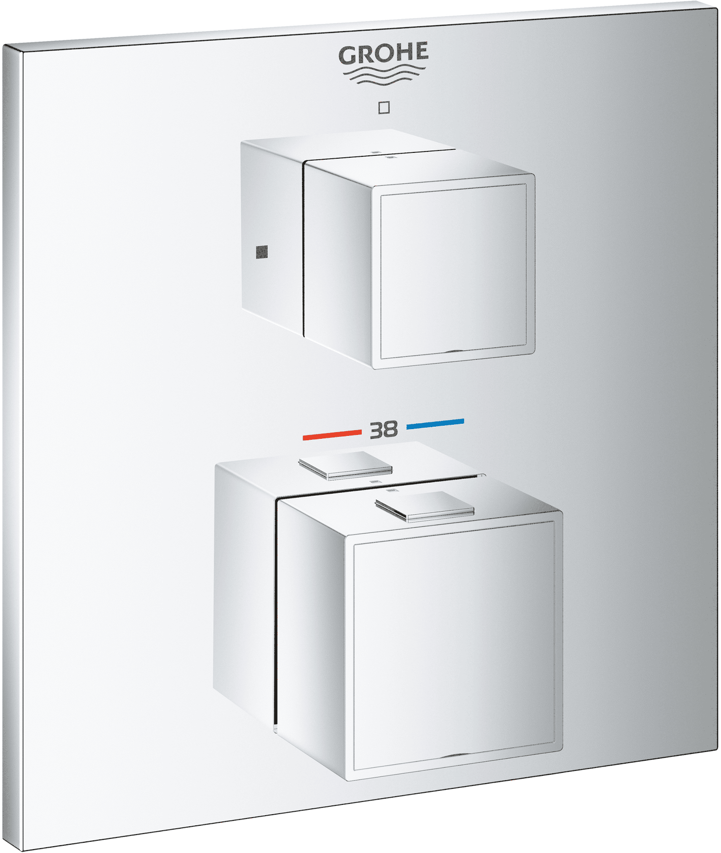 GROHE Grohtherm Cube - Façade pour mitigeur thermostatique douche pour 1 sortie chrome