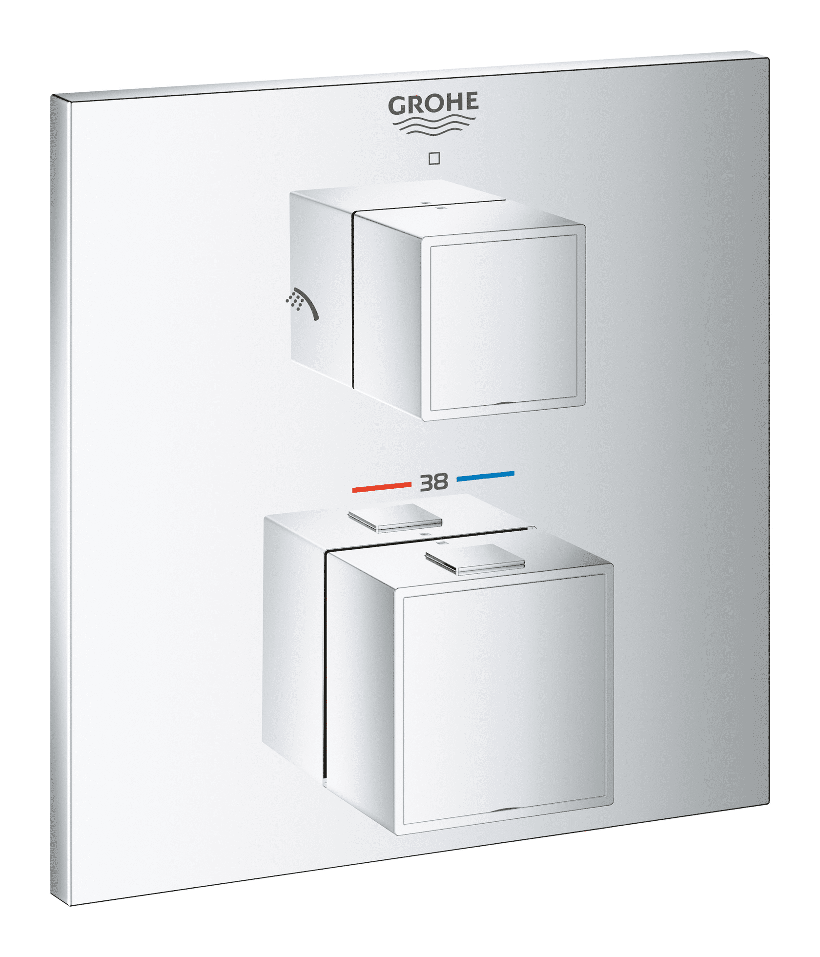GROHE Grohtherm Cube - Façade pour mitigeur thermostatique douche pour 2 sorties chrome